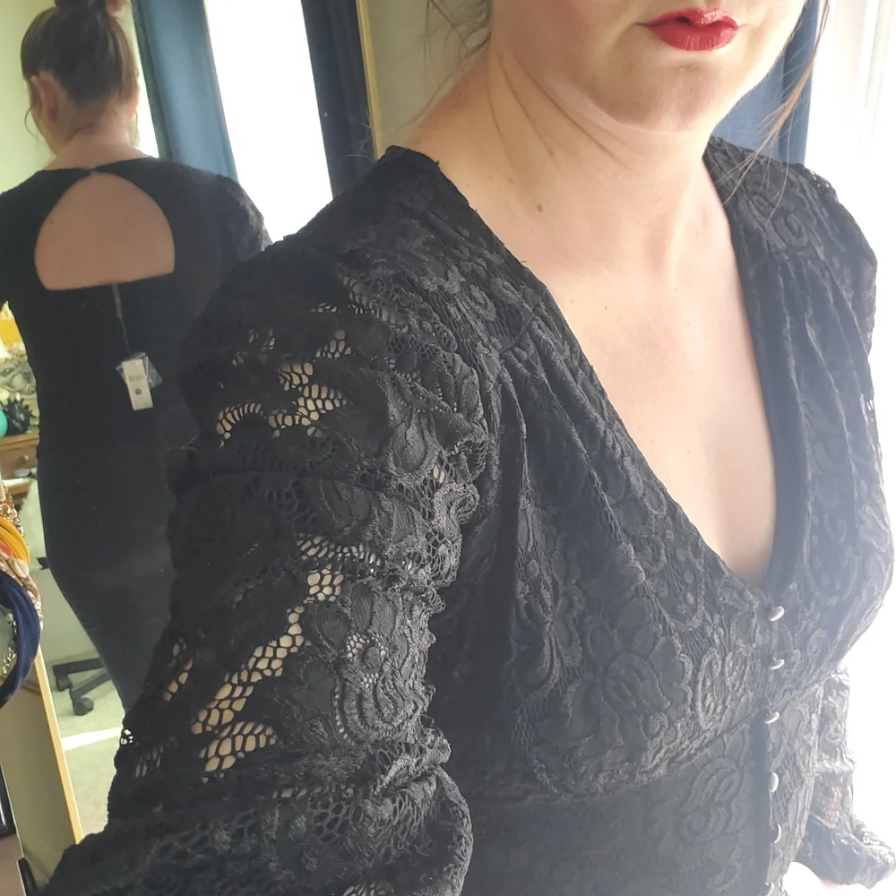 NWT Anthropologie Black Blouse - Picture 2 of 12